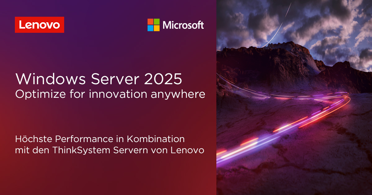 Lenovo ThinkSystem Server mit Intel Xeon und Windows Server 2025